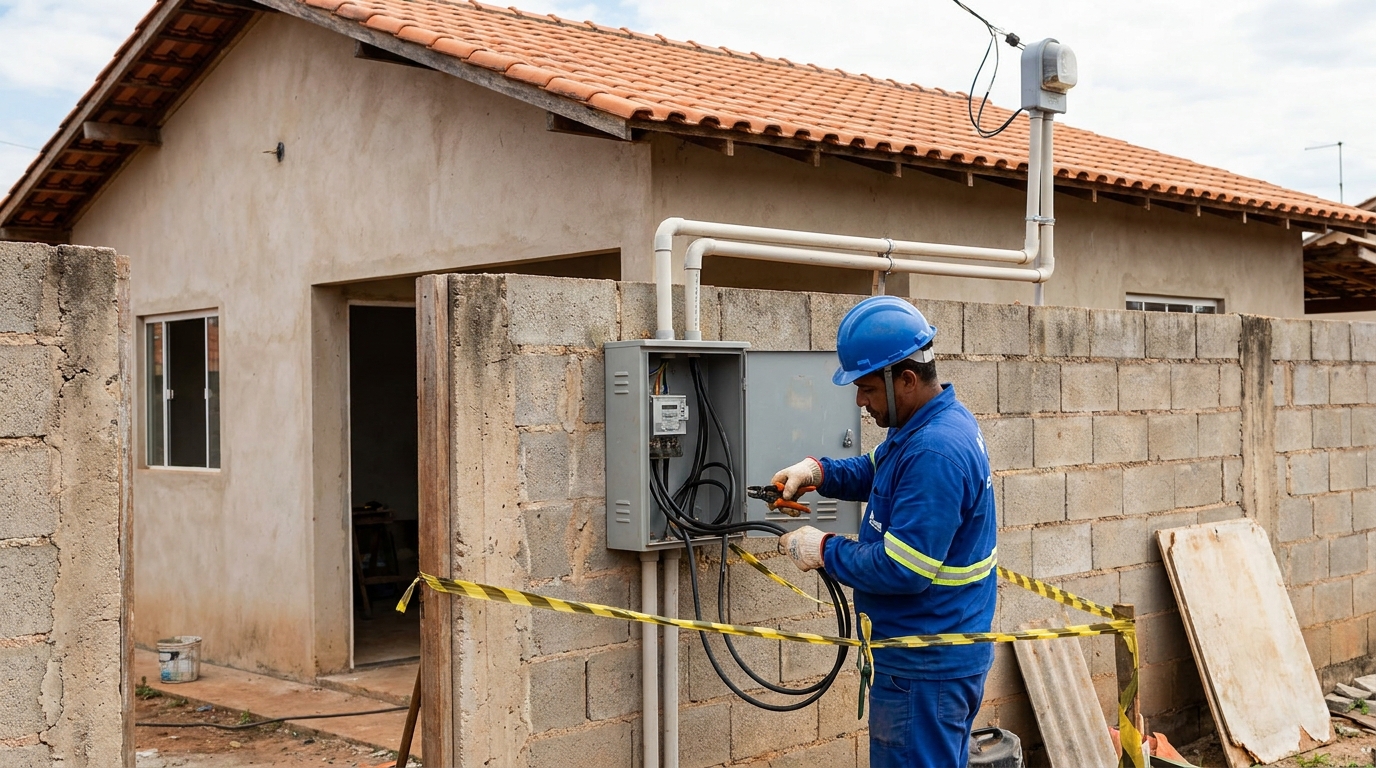 Eletricista instalando padrao de energia em Jaboatão dos Guararapes‑PE
