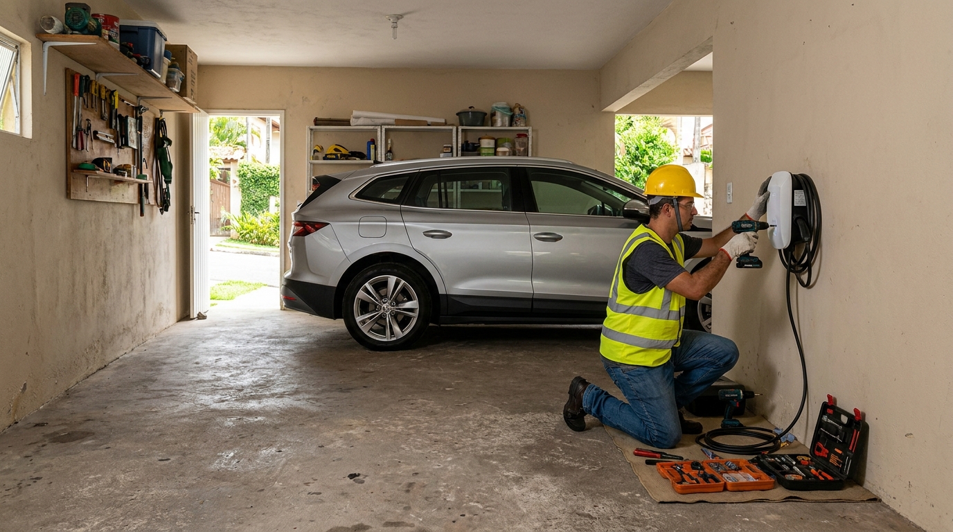 Instalacao de carregador de carro eletrico residencial em Jaboatão dos Guararapes‑PE