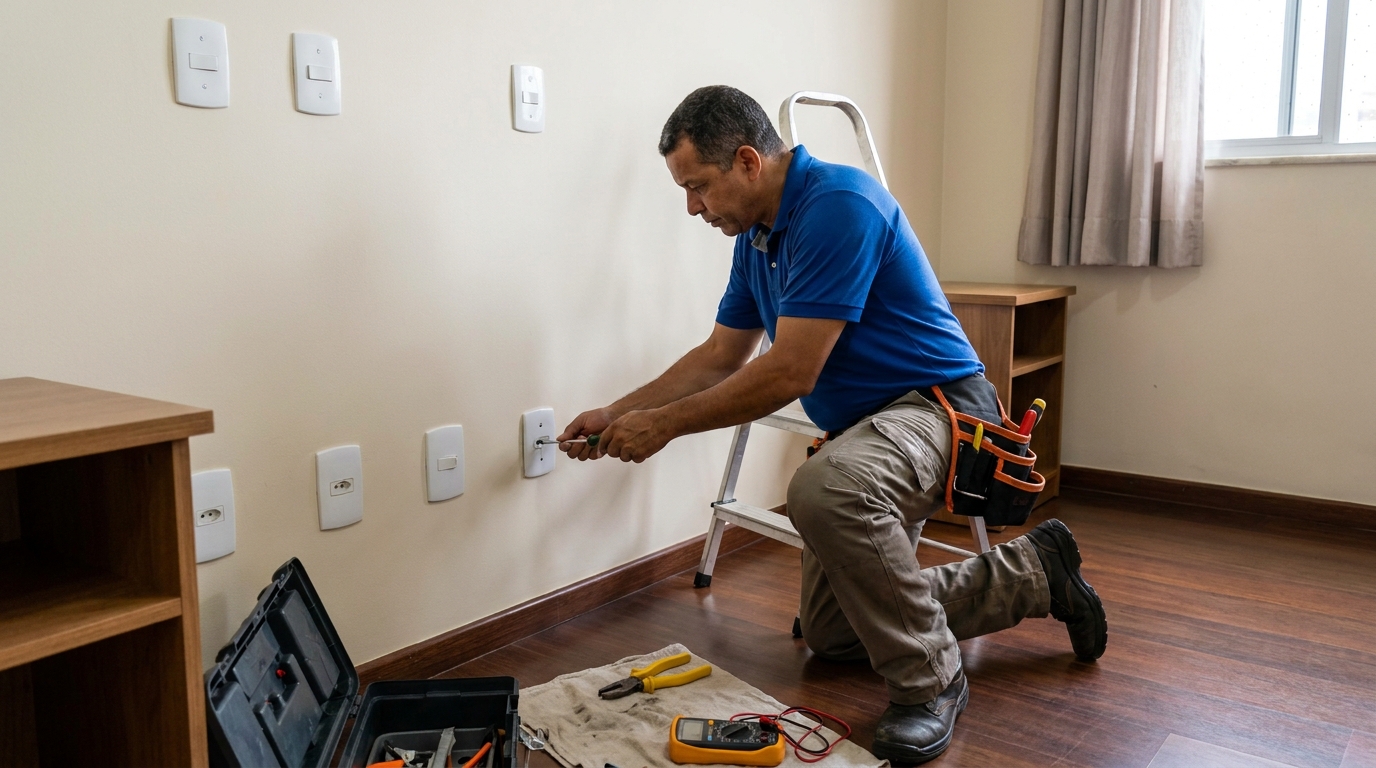 Instalacao de tomada e interruptor residencial em Jaboatão dos Guararapes‑PE