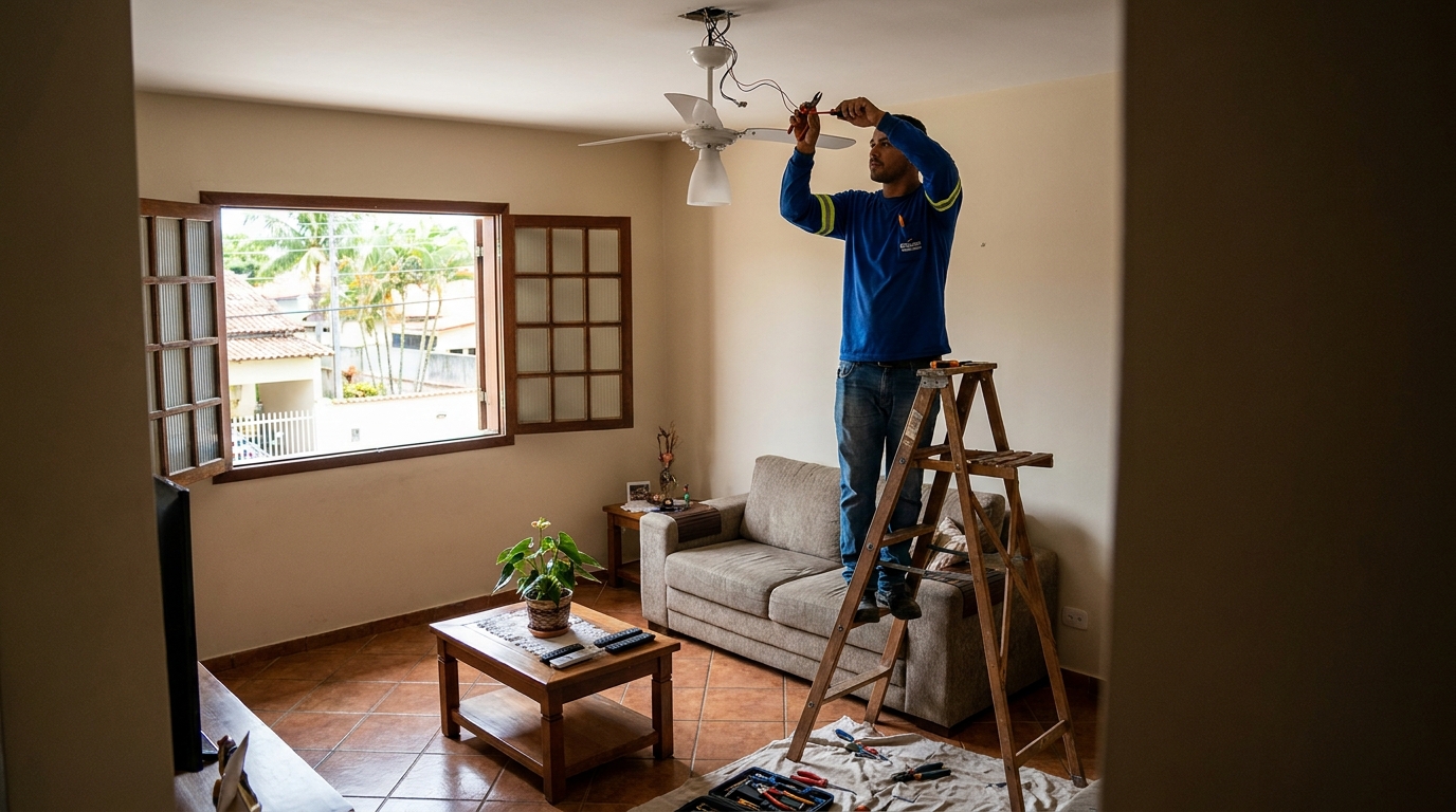 Instalacao de ventilador de teto profissional em Jaboatão dos Guararapes‑PE